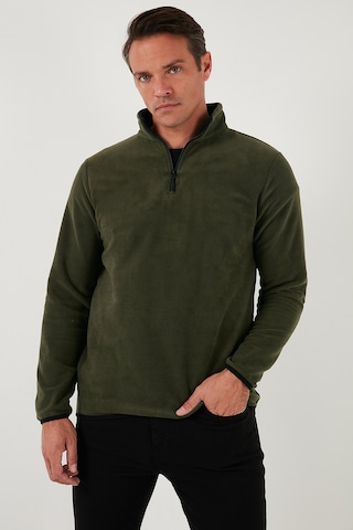 Buratti Slim Fit Yarım Fermuarlı Dik Yaka 2'Li Paket Erkek Polar 5906003S2 Haki-Lacivert