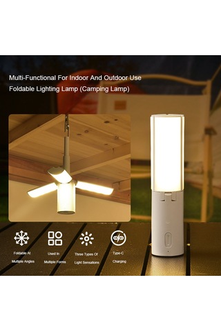 Jeemson Kampçılar İçin Taşınabilir Çok Amaçlı Katlanır Led Fener, 4000mah Pil İle Harika Aydınlatma Beyaz