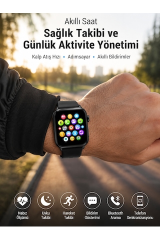 Telefon Görüşmesi Destekli, Nabız Ölçümü Ve Uyku Analizi Özelliklerine Sahip Akıllı Saat - Lisinya
