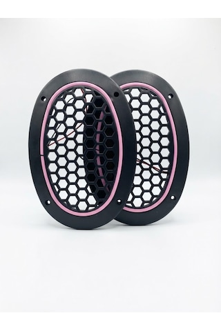 Oval Pembe Neon Ledli Hoparlör Kapağı