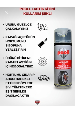 Lastik Tamir Kiti Spreyi Köpüğü Acil Lastik Şişirme Kiti 400 Ml
