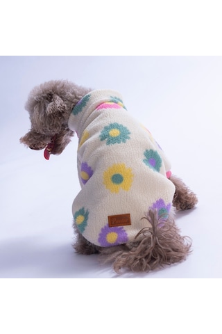 Candy Daisy Ceket Papatya Desenli Batik Kedi Köpek Ceketi Kedi Köpek Kıyafeti Kedi Köpek Elbisesi