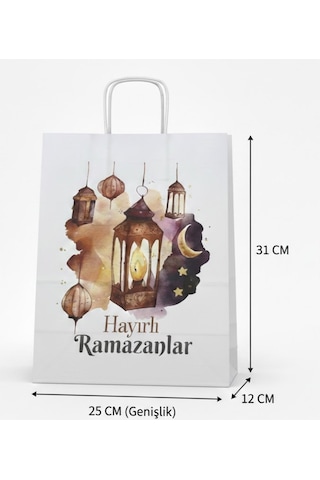 Ramazan Hediyelik Paketleme Çantası, 3lü Paket, Kandil Temalı Bey