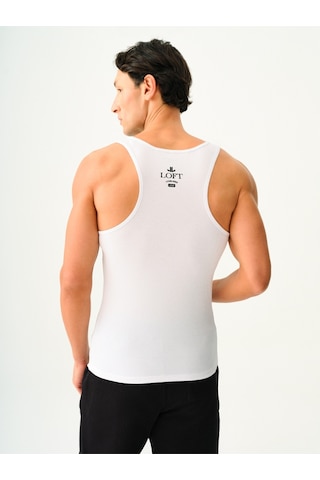 Slim Fit Erkek Atlet Beyaz