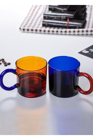 The Mia Renkli Cam Kupa Amber 250 Ml