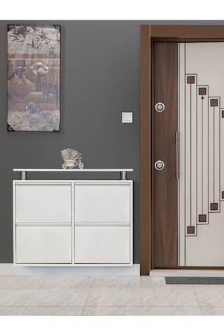 Kaser Metal Beyaz Ayakkabılık 2+2
