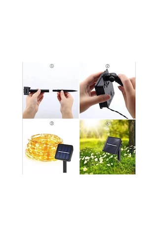 10 Metre 100 Led Solar Peri Led Işık Zinciri Çok Renkli