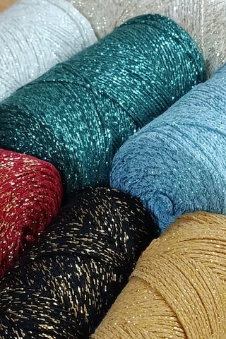 Ultra Simli Nefti Yeşil Turkuaz 2 Mm Makrome İpi 200 Gr