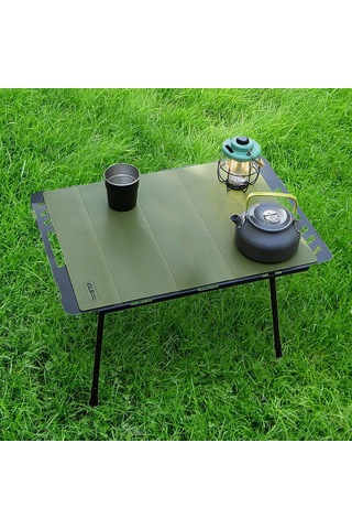 Homyl Kamp Masa Matı Katlanır Silikon Örtüsü Barbekü Yeşil Yeşil Çok Renkli