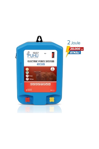 Puhu Ecos Güneş Enerjili Elektrikli Çit Cihazı 2 Joule 20w Panel + 12v/14ah Jel Akü