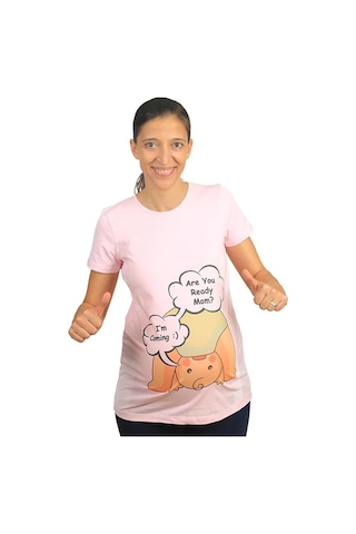 Mummy's Baby Hamile Tişört Are You Ready Pembe 7679