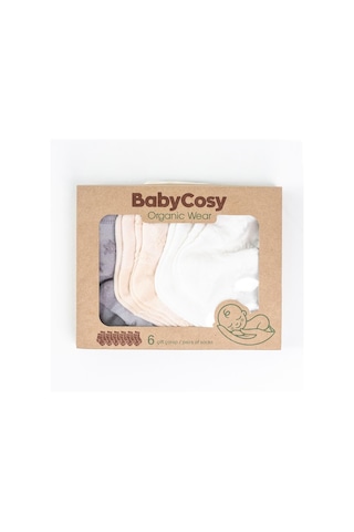 Babycosy Organic Wear Csyc1008 Bebek 6'lı Çorap %100 Organik Pamuk Bebek - Yenidoğan - Csyc1008 Karışık