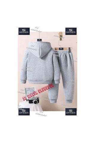 Ss Sinser Çocuk Unısex "dare To Start Byz"baskılı Kapşolu Eşofman Takımı Gri