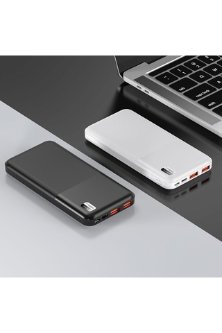 Led Göstergeli 10000 Mah Hızlı Şarj Powerbank, Pd 22.5w, Çift Usb, Çok Portlu, Güvenlik Korumalı Siyah
