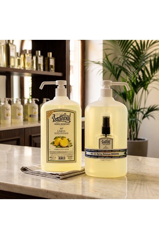 İstanbul Koku Dünyası Limon Kolonya 900ml Sprey Hediye 50ml- 12'li Paket