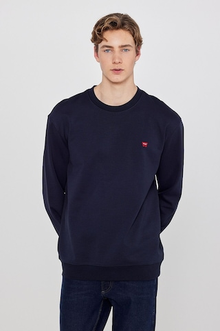 Wrangler Pamuklu Regular Fit Normal Kesim Bisiklet Yaka Logo Detaylı Sweatshirt Lacivert