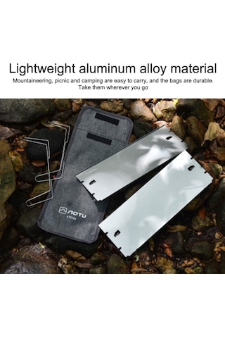 Novahub Aotu At6759 Açık Hava Ultra Hafif Portatif Katlanır Küçük Masa Gümüş Siyah Gümüş