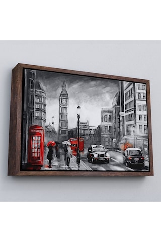 Çerçeveli Ingiltere Londra Yağlıboya Görünüm Dekoratif Tablo-3543