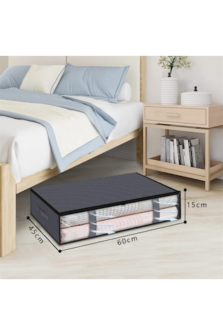 Sones Dokumasız Katlanabilir Giysi Saklama Çantası Yorgan Battaniye Paketleme Çantası Siyah Siyah