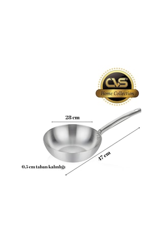 Cvs Dn 20042 Ametist 28 Cm Paslanmaz Çelik Wok Tavası Metal