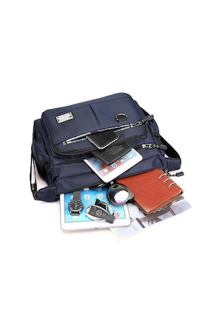 Uiowoo Büyük Kapasiteli Erkek Çantası Omuz Çantası Aşınmaya Dayanıklı Sırt Çantası Çok Cepli Çantası İş Gündelik Erkek Crossbody Çantası Siyah