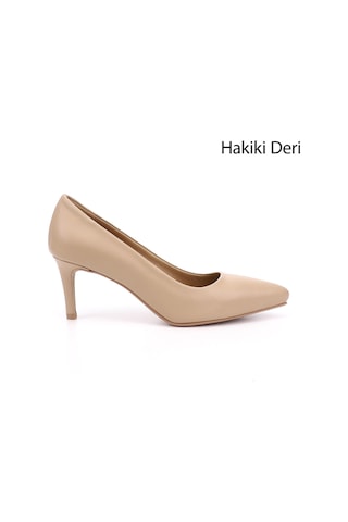 Gönderi(R) Gönderi R Sivri Burun İnce Topuklu Hakiki Deri Stiletto Nude