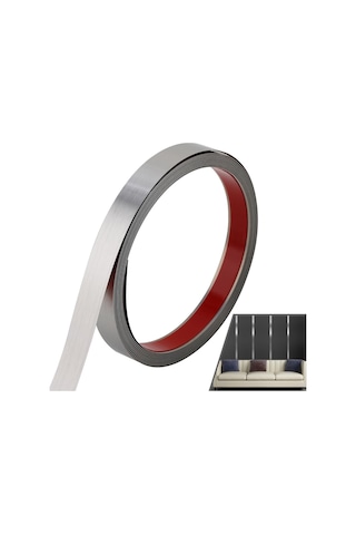 Symbee Stahl Paslanmaz Zımba Kenar Bandı 6m X 50mm: Duvar Tavan Mobilya Dekoratif Kenar, Otomatik Yapışkan Arka, Ayna Gümüş Rengi