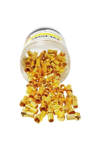 Rose Rc-50 Rg6 Gold F Konnektör 18mm - Kutulu 100adet Rose