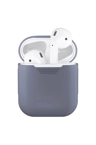 Wozlo Apple Uyumlu AirPods 1. Ve 2. Nesil Silikon Koruma Kılıfı - Silikon Koruyucu Kılıf - Lavanta