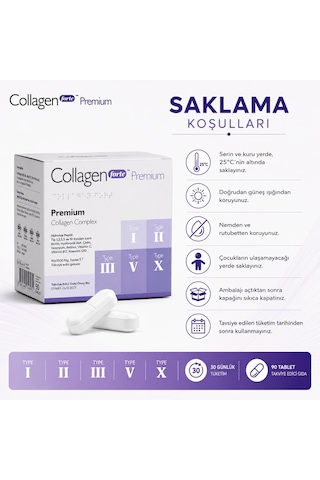 Collagen Forte Platinum Tip 1,2,3,5 Ve Tip 10 Kolajen 90 Tablet