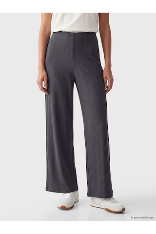 Lcw Everyday Gri Beli Lastikli Kadın Fitilli Pantolon