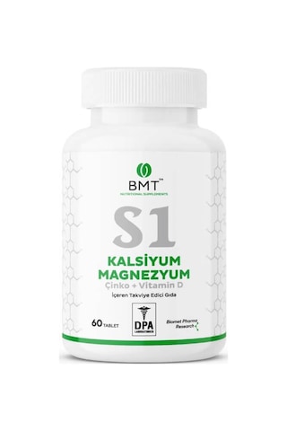 Biomet S1 Kalsiyum Magnezyum Çinko Vitamin D Takviye Edici Gıda 60 Tablet
