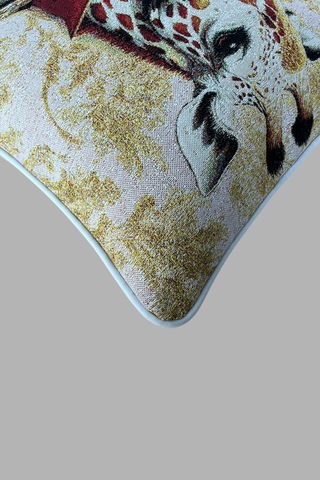 Kırlent Kılıfı Goblen Dokuma Kumaş - 45x45cm Çift Taraflı Biyeli Dekoratif Kırlent Kılıfı - Vs-346 Çok Renkli