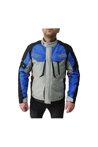 Venom Kopenhag Motosiklet Montu Gri-mavi Full Koruma Motorcu Montu