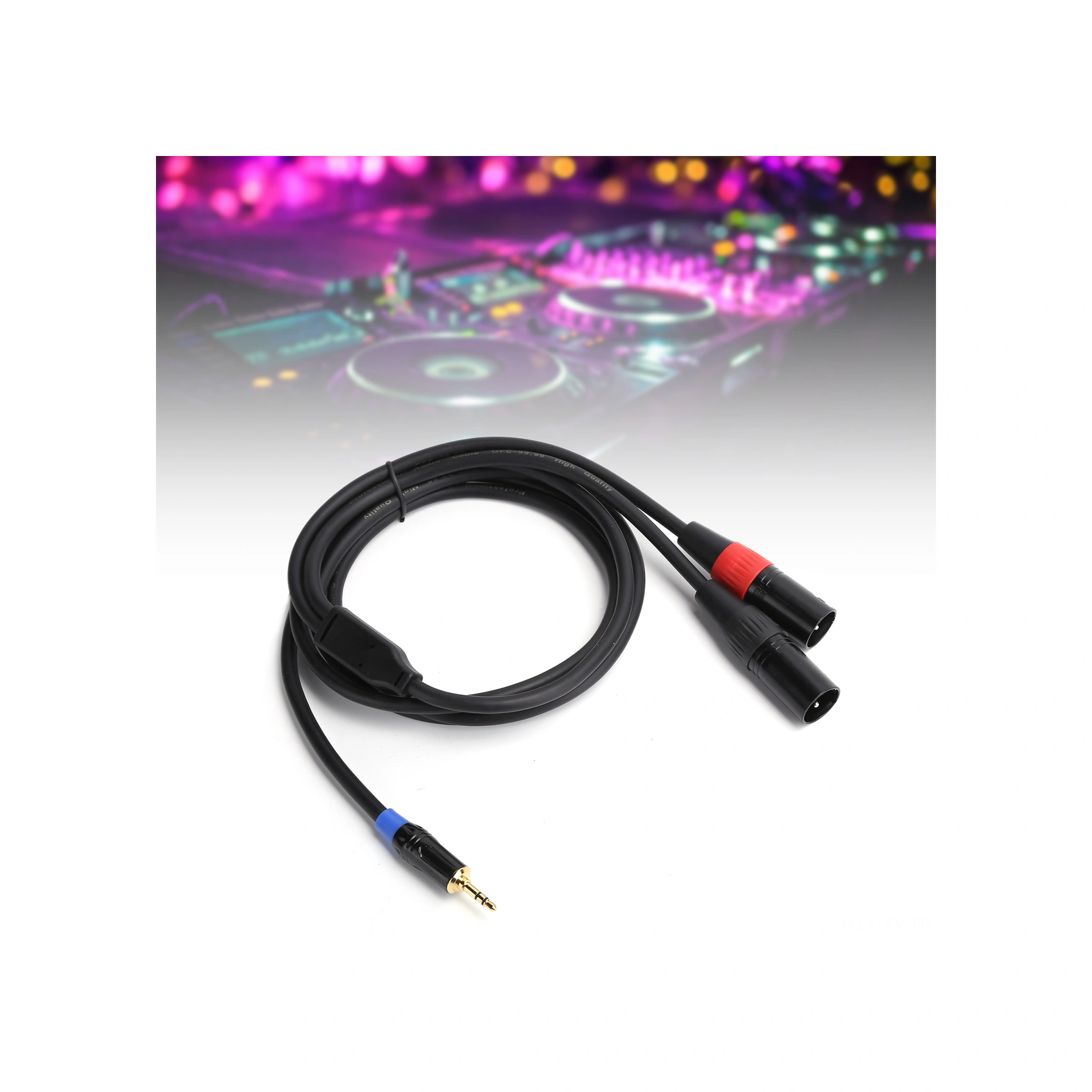 Shineyee 3.5mm'den Çift Xlr Erkeğe Dönüştürücü Ses Kablosu, Mikser Ve Güç Amfi İçin 1.8m, Pvc Malzeme, Sağ-sol Kanal Renkli Bağlantılar