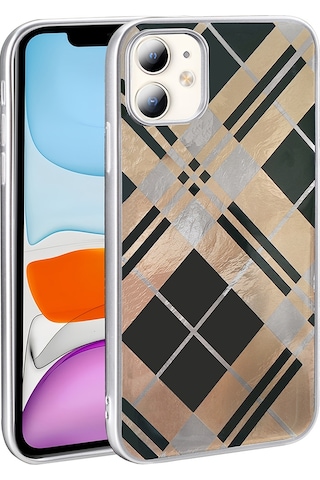Apple Uyumlu iPhone 11 Kılıf Desenli Zore Mep Kapak Geometrik