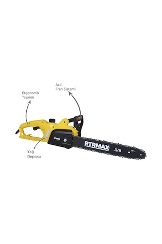 Rtrmax RTM9030 Elektrikli Ağaç Kesme Motoru 1600 W 40 cm Pala
