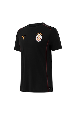 Galatasaray Lisanslı 2024/25 Sıfır Yaka Siyah Antrenman T-shirt + Bileklik Set Hediyelik Ahşap Kutulu Siyah - Bej