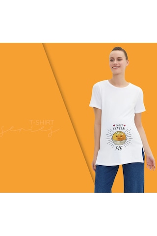 Bk Gift Espri Tasarımlı Beyaz Hamile Tişörtü, Hamileye Hediye, Yeni Anne Hediyesi, Arkadaşa Hediye-13 001
