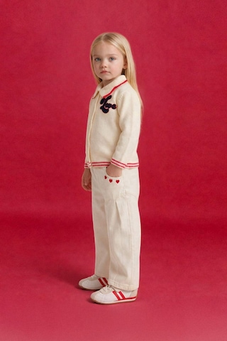 Defacto Kız Bebek Wide Leg Nakışlı Esnek Bantlı Paça Gabardin Pantolon G7455a526sper232 Ekru-er232