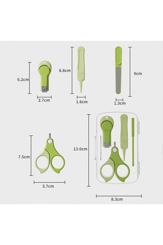 Sones 4'ü 1 Arada Bebek Tırnak Makası Seti Seyahat Taşınabilir Bebek Bakım Seti Mor