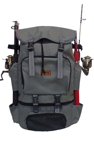 Termal Alt Bölmeli Gri Olta Sabıtlemeli Kamp Ve Balıkçı Çantası Gri