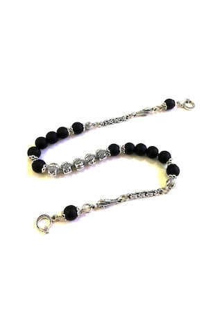 Tesbihsakarya Zaza - Isimli - Kişiye Özel - Mat Oniks Doğaltaş Tesbih - 8 Mm