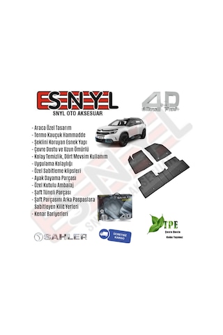 Citroen C5 Aircross Sahler 4,5D Havuzlu Paspas Ve 3D Bagaj Havuzu