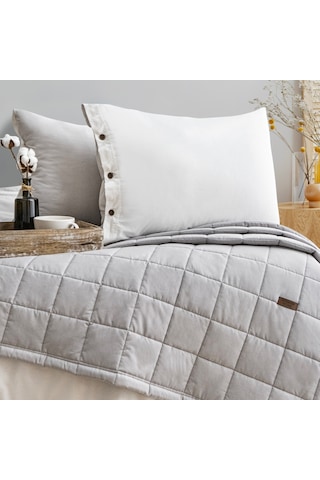 Schafer Home Soft Yatak Örtüsü Nevresim Seti 5 Parça-gri Gri