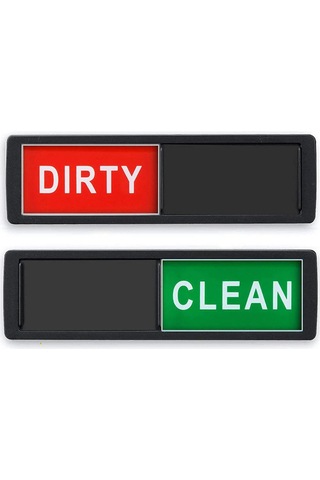 Neevoyu Bulaşık Makinesi Mıknatıslı İşaretçi - Temiz/kirli Durumu Gösterici, Gümüş Renkli Kırmızı/yeşil İkonlar Gümüş