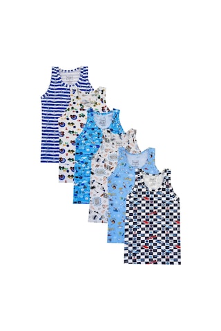 6Lı Erkek Çocuk Renkli Atlet Pamuklu Askılı Empirme Elastan