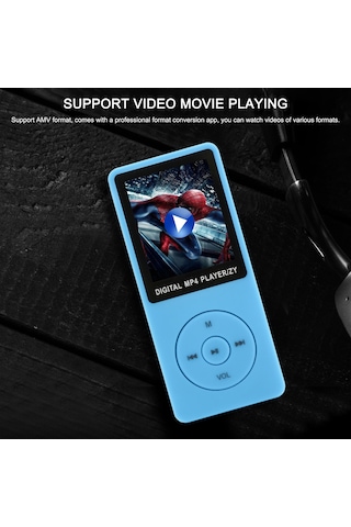 Yuntech01 Siyah 1.8" Tft Ekranlı Mp3/mp4 Çalar, Radyo, Kayıt, E-kitap Desteği, 64g Tf Kartlı Kart Dahil Değil , 450mah Pil