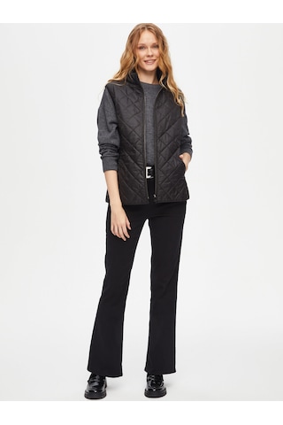 Zincir Nakış Detaylı Kapitone Yelek 69453 U6945310 Siyah