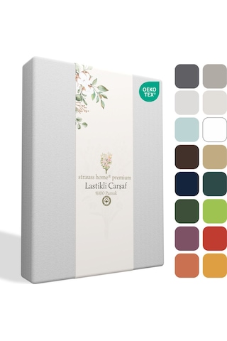 Home Premium Lastikli Çarşaf %100 Pamuk Tek Kişilik / Çift Kişilik Özel Penye Oeko-tex Antrasit / Koyu Gri Antrasit - Koyu Gri